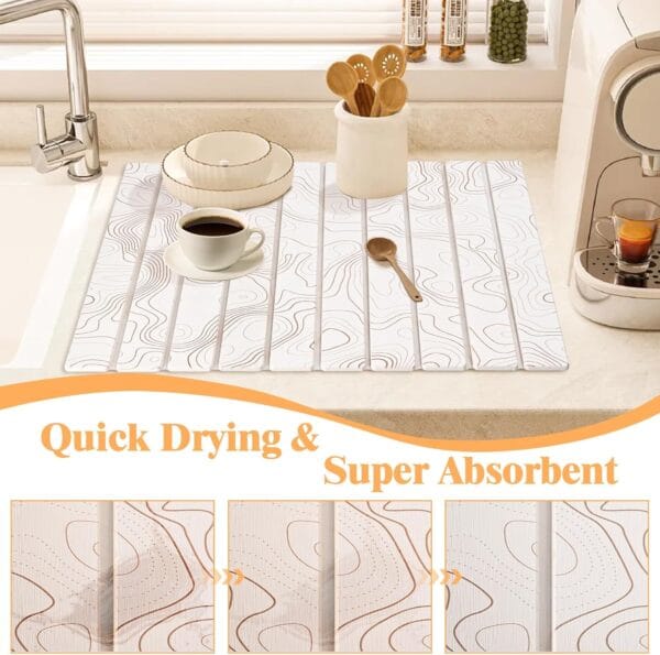 FVNANL Stone Drying Mat for Kitchen Counter - Image 2