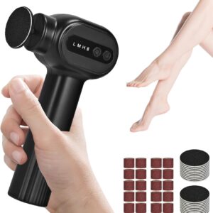 Electric Callus Remover for Feet Rechargeable Foot File 2 in 1 Electric Foot Callus Remover Adjustable Speed Foot Scrubber for Dead Skin, Pedicure Tools with 20 Sandpaper Discs (Black)